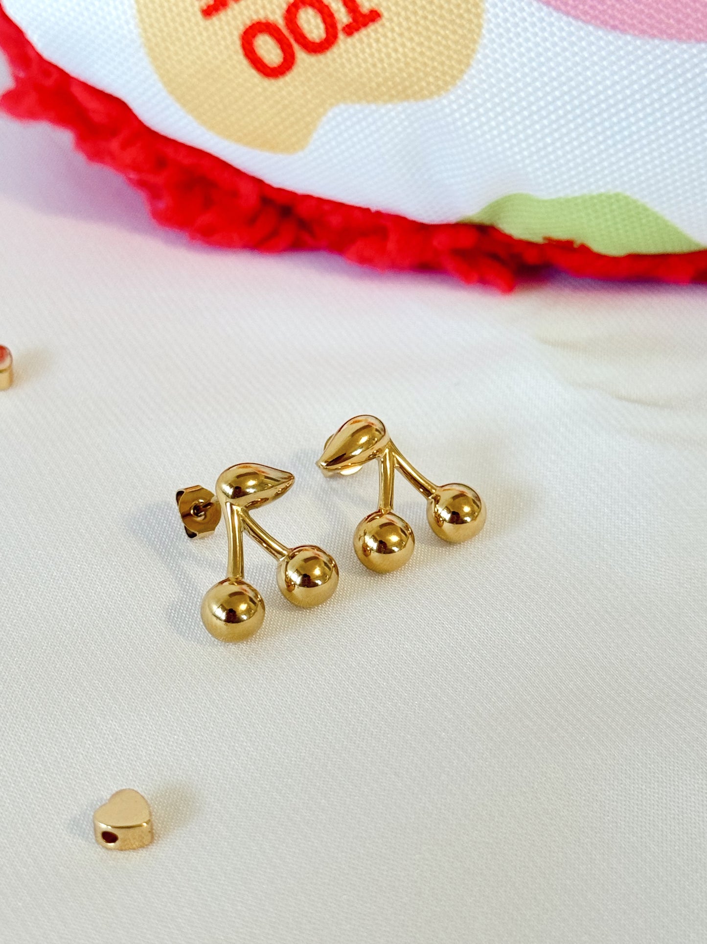 Aretes - Golden Cherrys - Studs