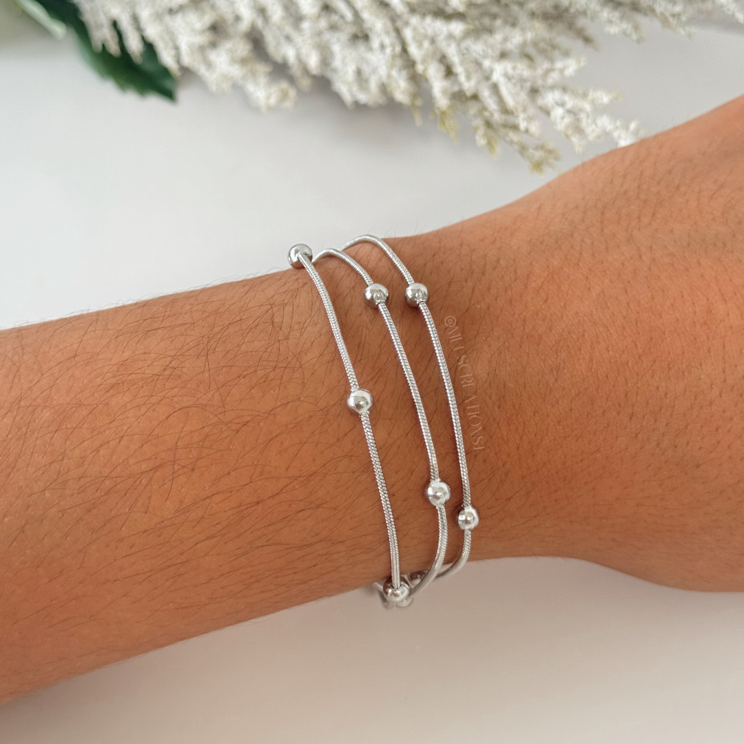 Brazalete - Mini Balls - plata