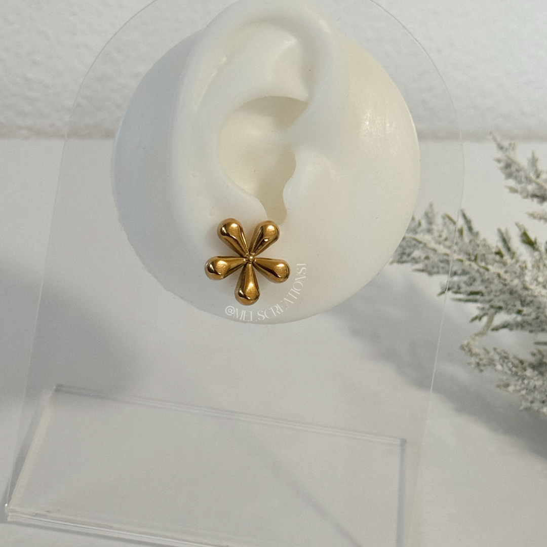 Aretes Flor - oro