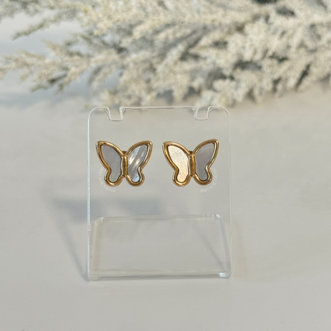 Aretes Mariposas - Nacar